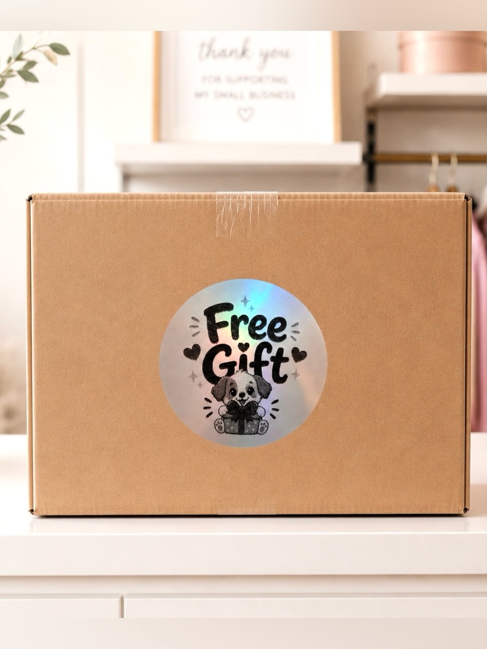 Free Gift Puppy Holographic Stickers-100ct.